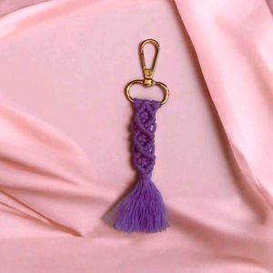 Purple Handmade Macrame Keychain