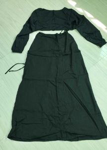 Boohoo Black Crop Top &amp; Skirt Set