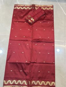 Maroon &amp; Gold Silk Saree- New