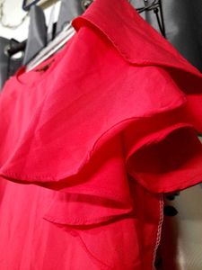 Oomph!! Coral Flutter Sleeve Top