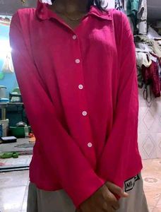 Pink Button-Down Top