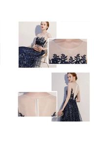 Navy Blue Banquet Evening Dress