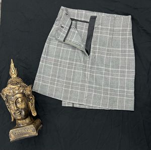Grey check skirt