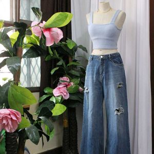 Light Blue Crop Tank Top
