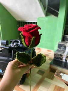 Crochet Red Rose