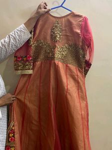 PINK HEAVY WORK PARTY WEAR GOWN