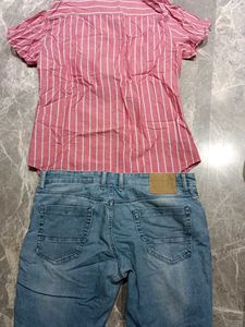 Men's Jeans &amp; Striped Shirt