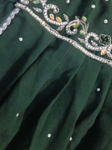 Elegant Green Embroidered Outfit