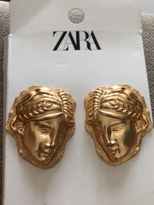 Brand New Zara Metallic Face Earrings