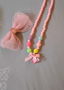 Kids Hair Bow & Necklace