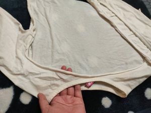 Frontless Crop White Tee