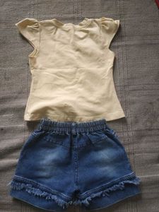 Girls Yellow T Shirt With Short
