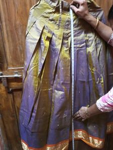 1-TimeUsed GreyLehenga with OrangeBorder+OrangBlou