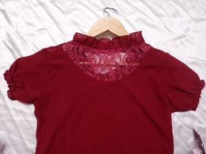 Maroon Ruffled Top