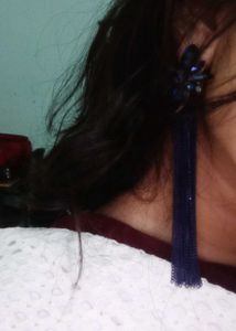 Blue Flower Dangle Earrings