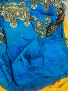 Elegant Blue Embellished Saree