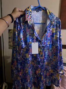 Patterned Button-Down Shirt