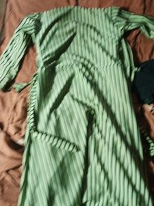 Striped Kurta with Black Dress