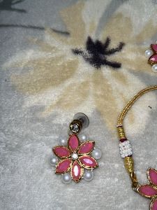 Pink Floral Jewelry Set