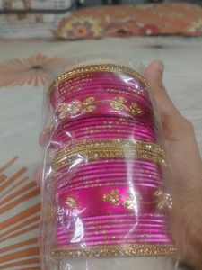 Pink &amp; Gold Bangle Set