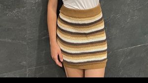 Striped Knit Mini Skirt