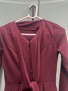 Maroon Knotted Jumpsuit New 🆕