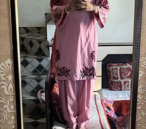 Pink Floral Kurta Set