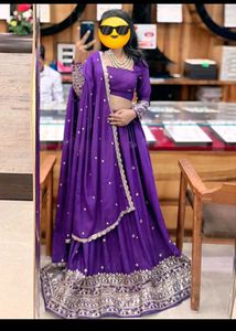 Purple Embellished Lehenga Choli Set
