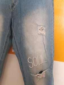 Distressed Blue Jeans, 30 Waist Size