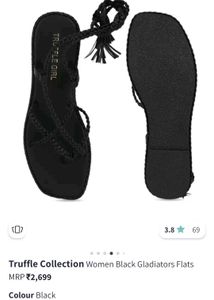Black Gladiator Flats