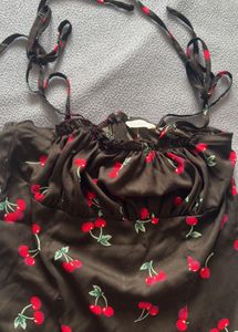 Midnight Cherry Slip Dress