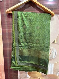 Beautiful Green Saree With Blouse