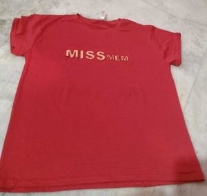 Red &#39;Miss Meme&#39; Graphic Tee