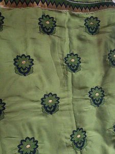 Green Embroidered Saree With Blouse