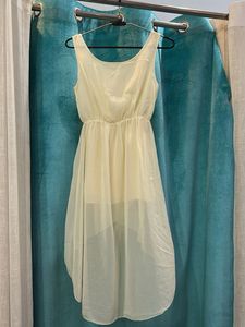 Off White Asymmetric Flowy Dress