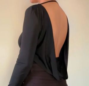 Shein Black Backless Partywear Bodysuit