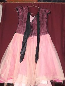 Elegant Blue and pink Dress