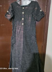 Striped Button-Down Midi Dress fits (32-34)