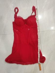 Red Camisole Slip Dress