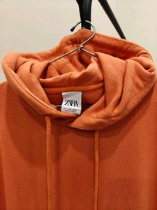 Zara Orange Hoodie 3/4th Sleeve