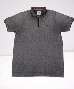 Teamspirit Men Polo Neck Zipper T shirt