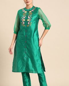 Emerald Green Embroidered set