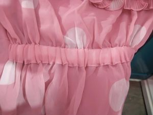 Pink Polka Dot Ruffle Blouse