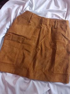 Velvet Leather Skirt