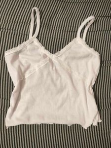 White lace trim top