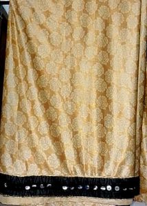 Gold Floral Print Saree