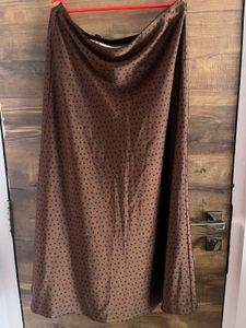 Zara Brown Polka Dot Maxi Skirt