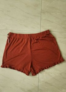 Red Ruffled Shorts