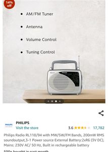 Philips Radio RL118/94 with MW/SW/FM Bands, 200mW