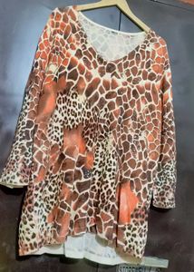 Brown 🟤 Printed Winter Top for 46 Bust